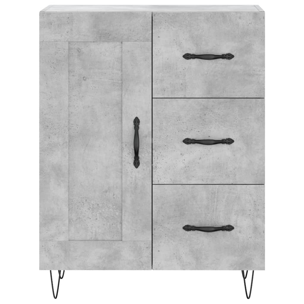 vidaXL Witrynka, szarość betonu 69,5x34x180 cm materiał drewnopochodny