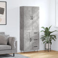 vidaXL Witrynka, szarość betonu 69,5x34x180 cm materiał drewnopochodny