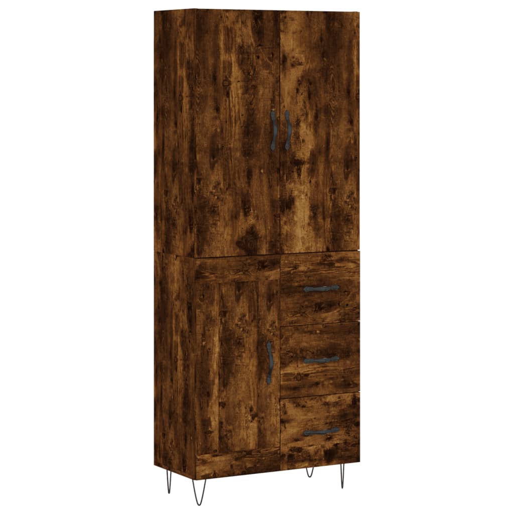 vidaXL Witrynka przydymiony dąb 69,5x34x180 cm materiał drewnopochodny