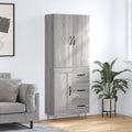 vidaXL Witrynka szary dąb sonoma 69,5x34x180cm materiał drewnopochodny
