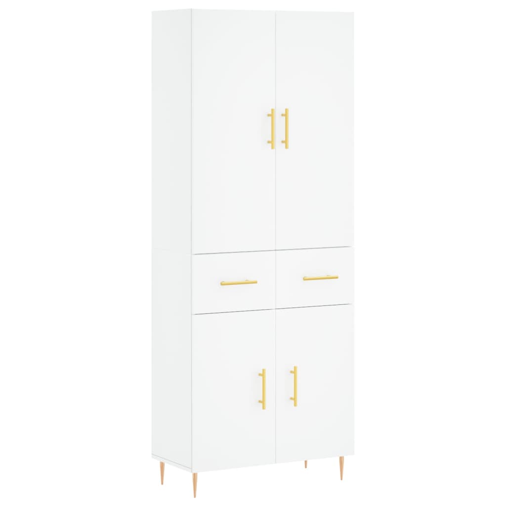 vidaXL Witrynka, biała, 69,5x34x180 cm, materiał drewnopochodny