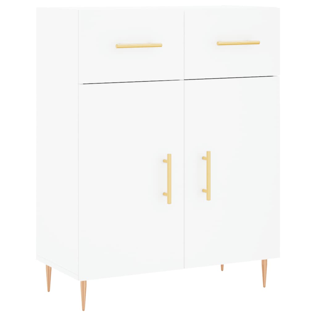 vidaXL Witrynka, biała, 69,5x34x180 cm, materiał drewnopochodny