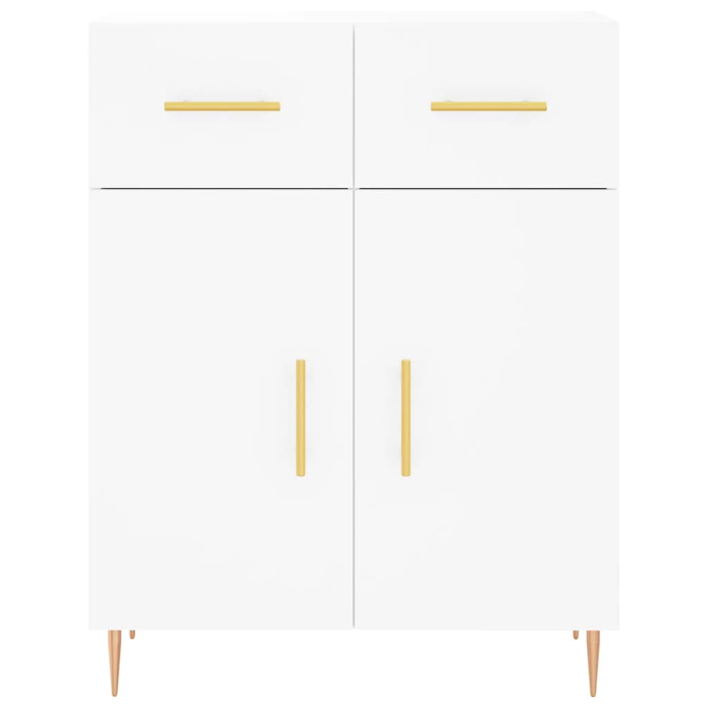 vidaXL Witrynka, biała, 69,5x34x180 cm, materiał drewnopochodny
