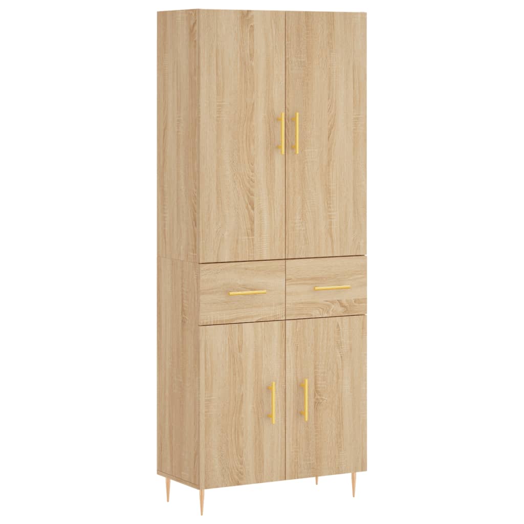 vidaXL Witrynka, dąb sonoma, 69,5x34x180 cm, materiał drewnopochodny