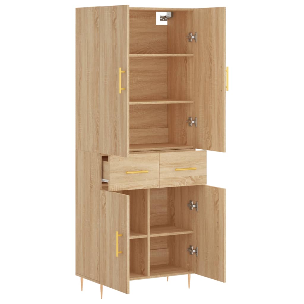 vidaXL Witrynka, dąb sonoma, 69,5x34x180 cm, materiał drewnopochodny
