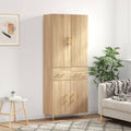 vidaXL Witrynka, dąb sonoma, 69,5x34x180 cm, materiał drewnopochodny