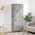 vidaXL Witrynka, szarość betonu 69,5x34x180 cm materiał drewnopochodny