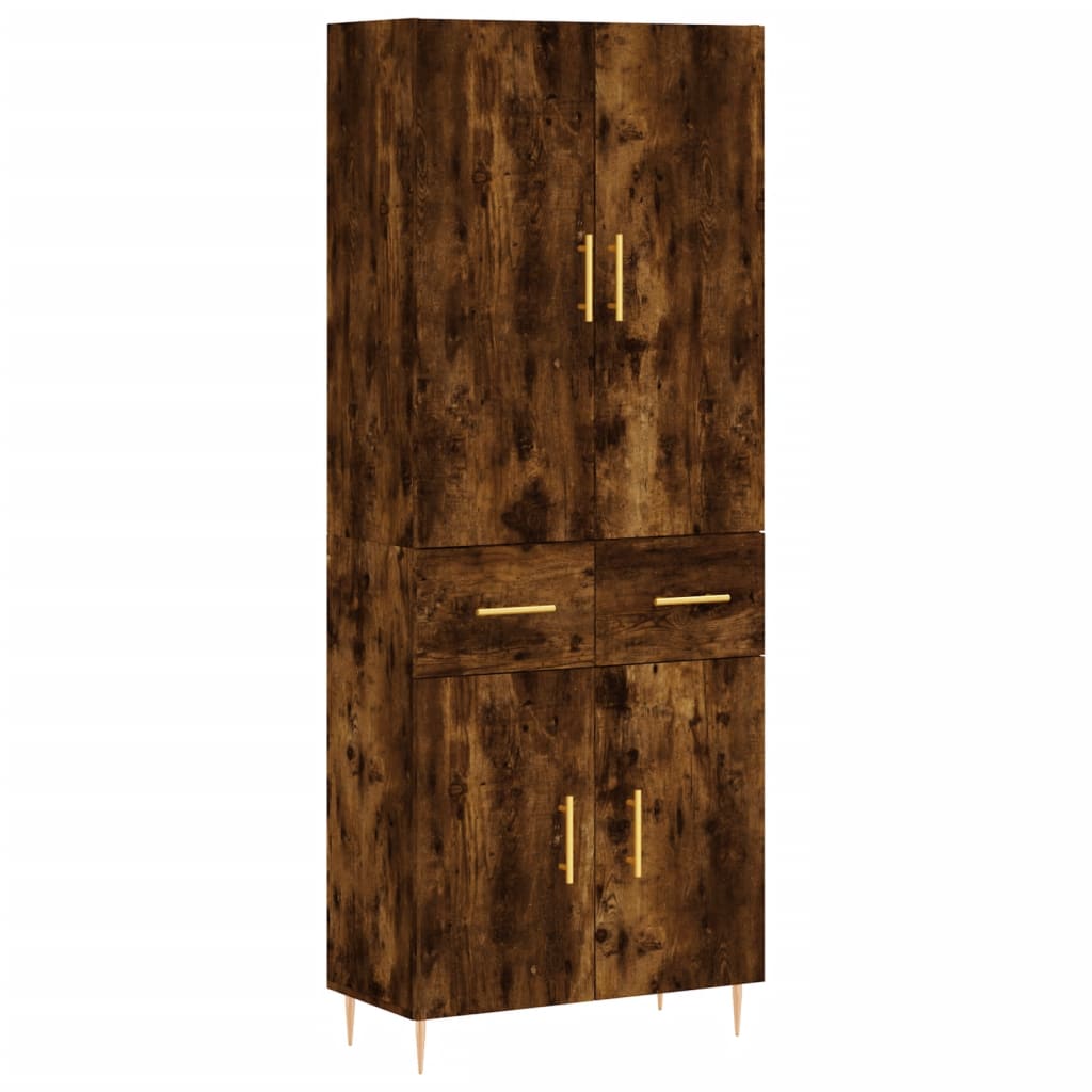 vidaXL Witrynka przydymiony dąb 69,5x34x180 cm materiał drewnopochodny