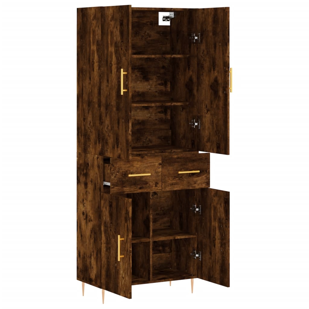 vidaXL Witrynka przydymiony dąb 69,5x34x180 cm materiał drewnopochodny