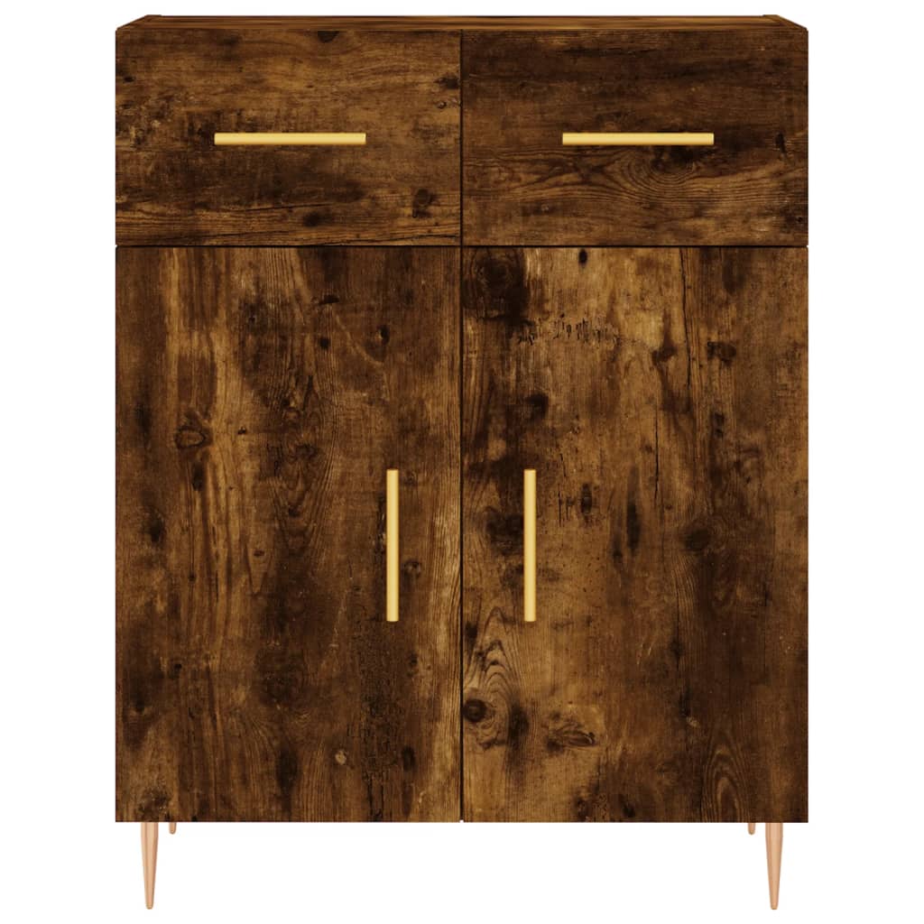 vidaXL Witrynka przydymiony dąb 69,5x34x180 cm materiał drewnopochodny