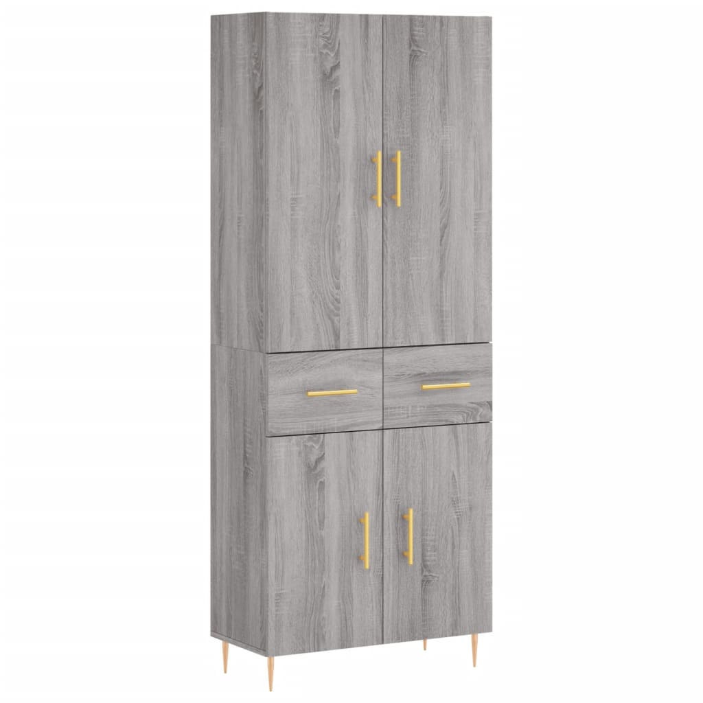 vidaXL Witrynka szary dąb sonoma 69,5x34x180cm materiał drewnopochodny