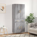 vidaXL Witrynka szary dąb sonoma 69,5x34x180cm materiał drewnopochodny
