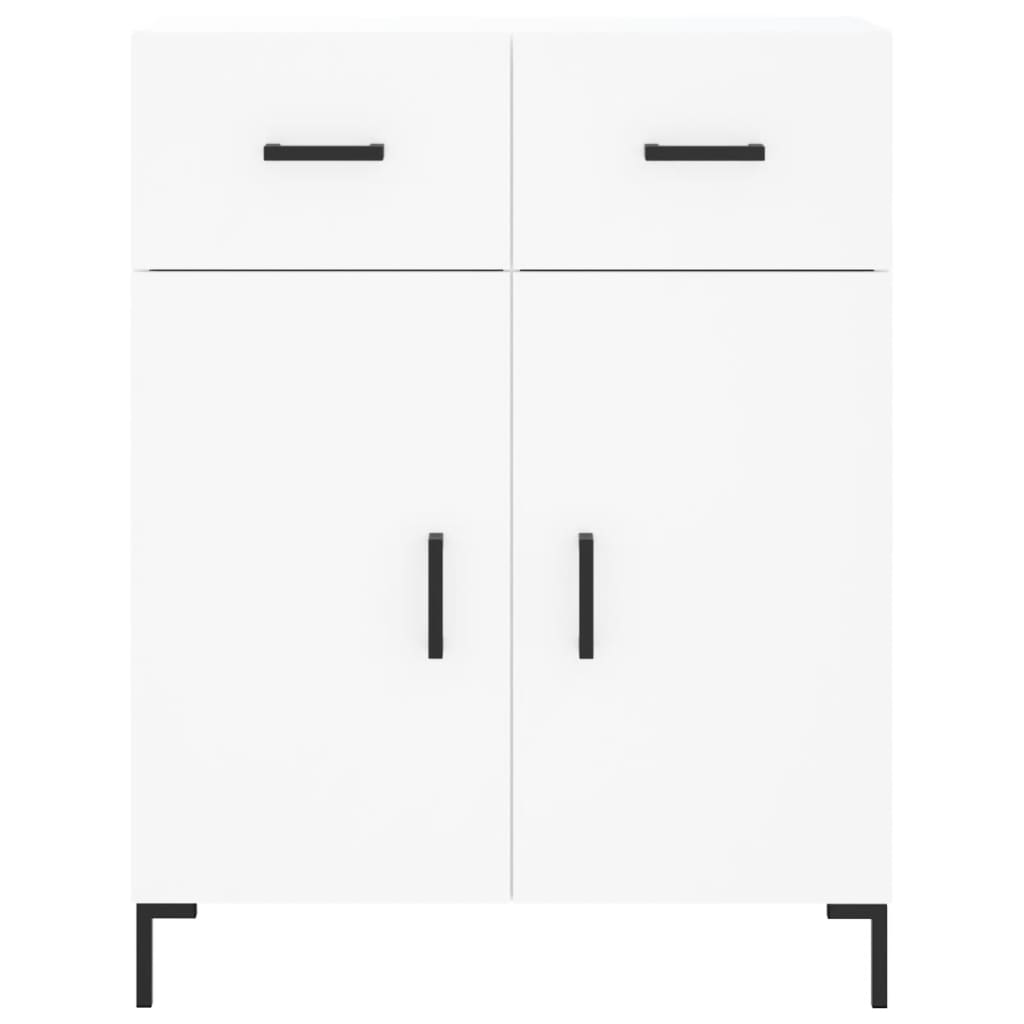 vidaXL Witrynka, biała, 69,5x34x180 cm, materiał drewnopochodny