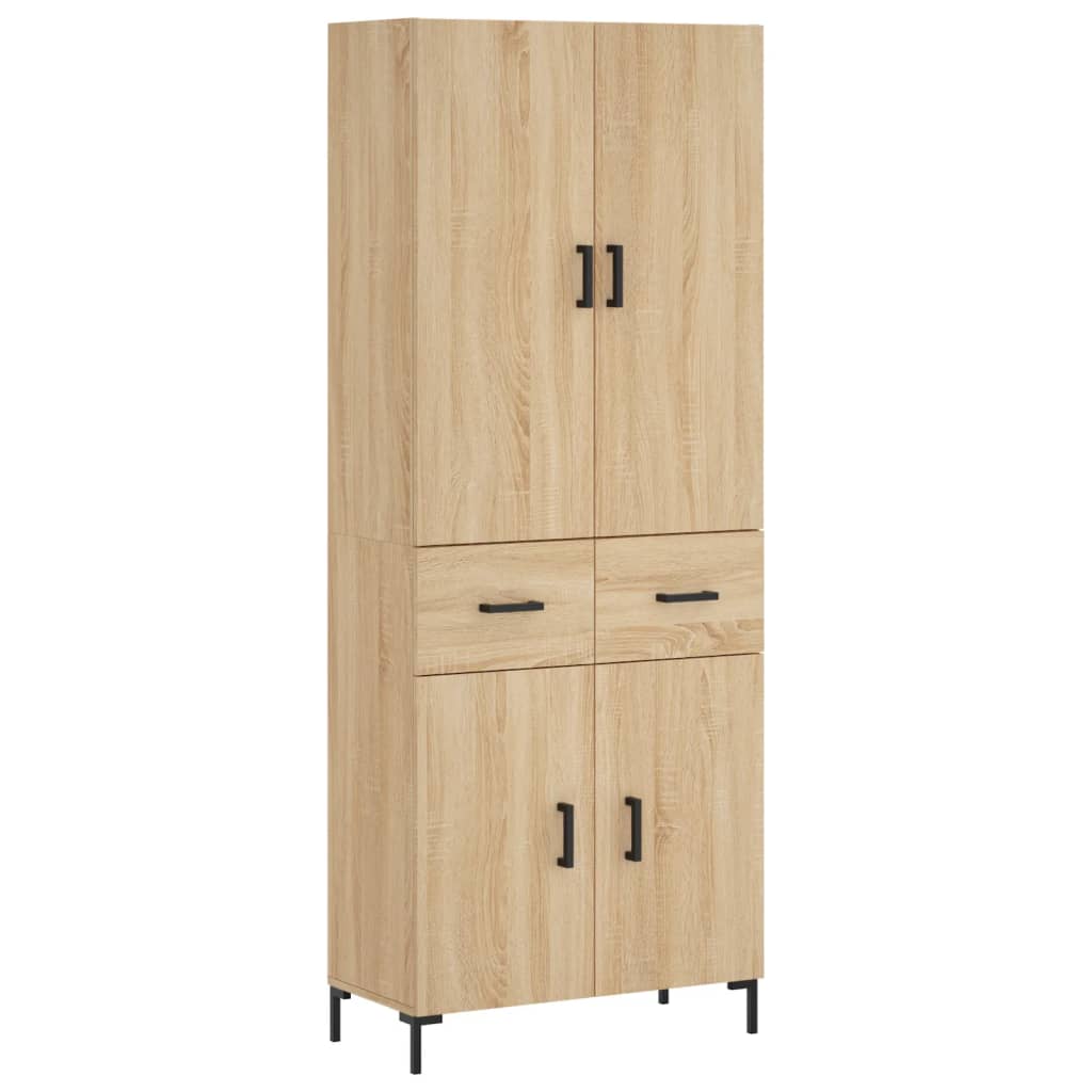 vidaXL Witrynka, dąb sonoma, 69,5x34x180 cm, materiał drewnopochodny
