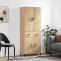 vidaXL Witrynka, dąb sonoma, 69,5x34x180 cm, materiał drewnopochodny