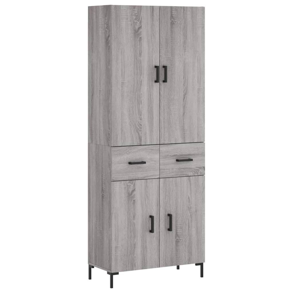 vidaXL Witrynka szary dąb sonoma 69,5x34x180cm materiał drewnopochodny