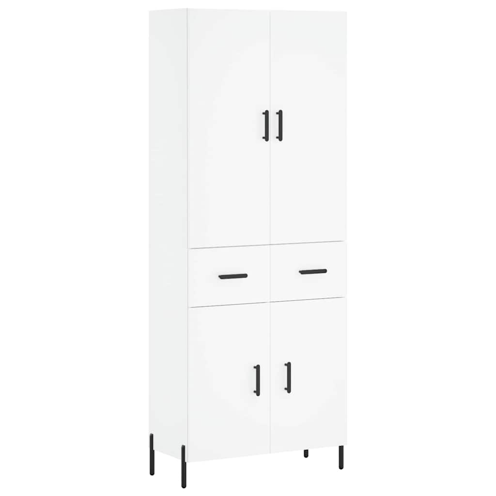 vidaXL Witrynka, biała, 69,5x34x180 cm, materiał drewnopochodny