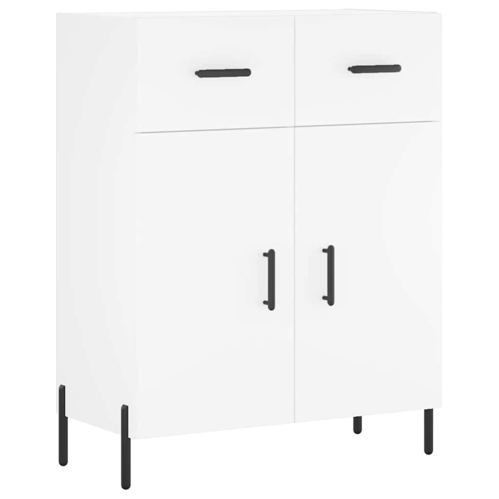 vidaXL Witrynka, biała, 69,5x34x180 cm, materiał drewnopochodny