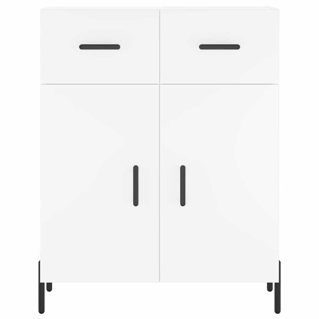 vidaXL Witrynka, biała, 69,5x34x180 cm, materiał drewnopochodny