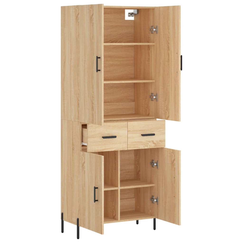 vidaXL Witrynka, dąb sonoma, 69,5x34x180 cm, materiał drewnopochodny