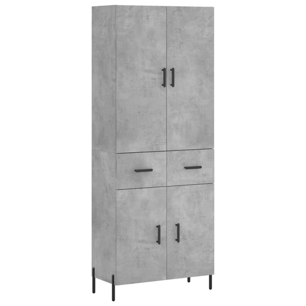 vidaXL Witrynka, szarość betonu 69,5x34x180 cm materiał drewnopochodny