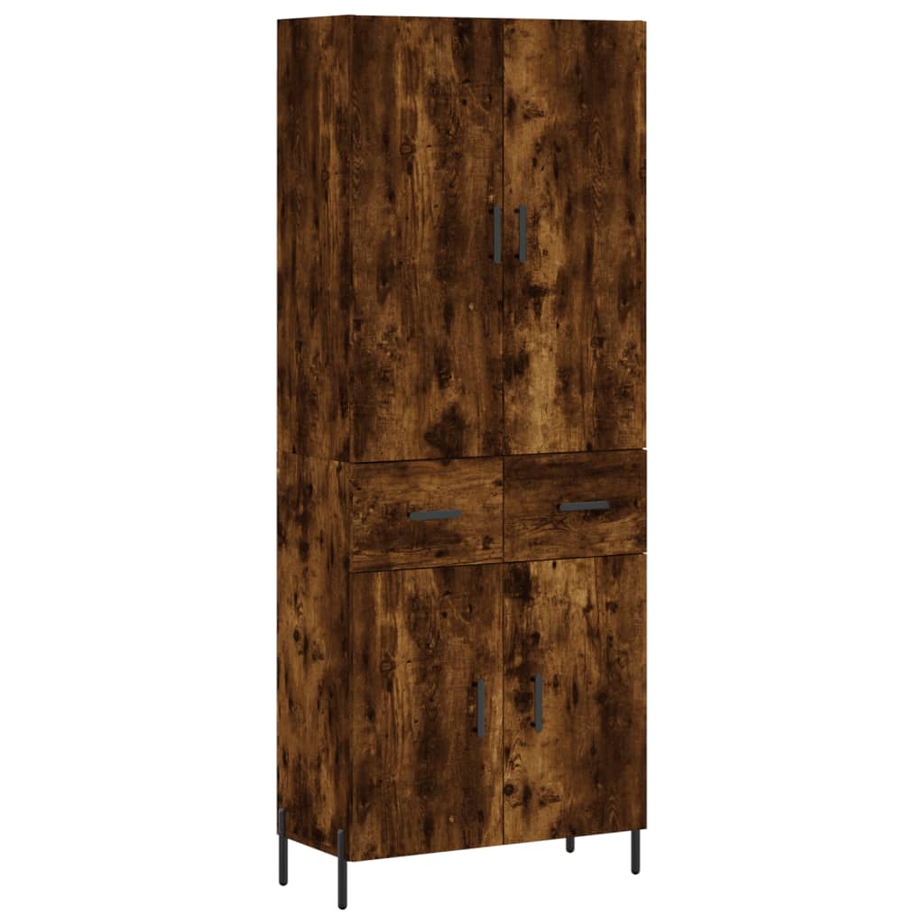 vidaXL Witrynka przydymiony dąb 69,5x34x180 cm materiał drewnopochodny