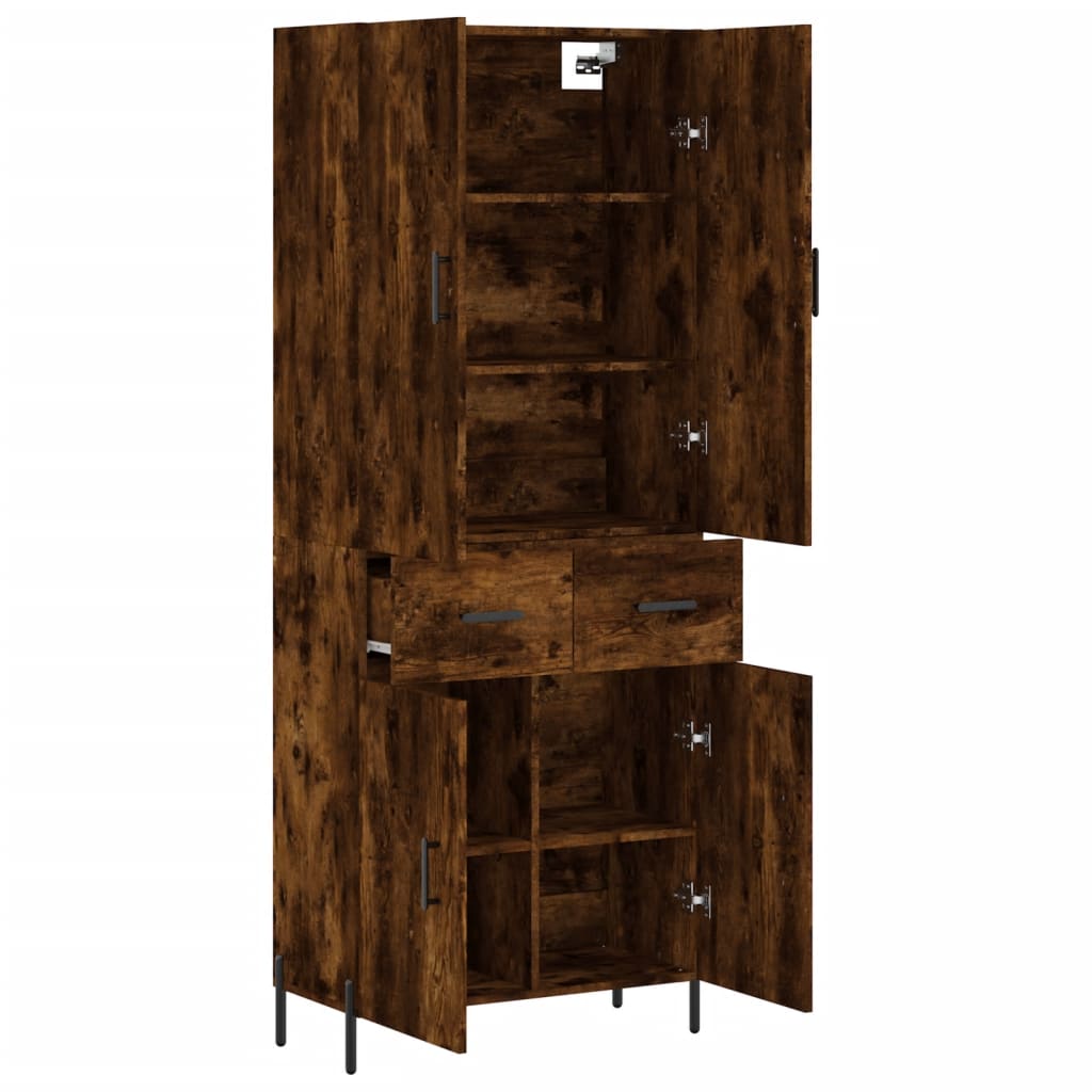 vidaXL Witrynka przydymiony dąb 69,5x34x180 cm materiał drewnopochodny