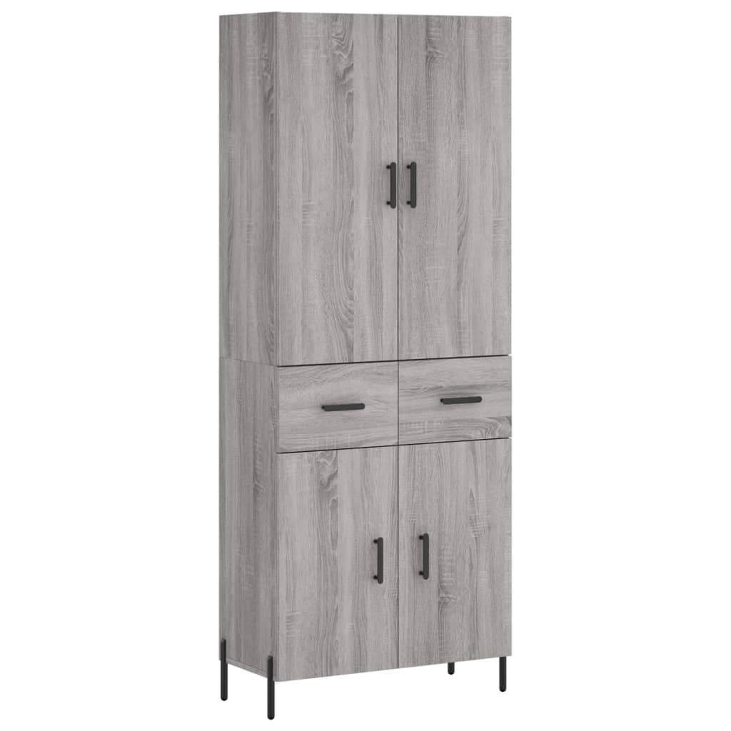 vidaXL Witrynka szary dąb sonoma 69,5x34x180cm materiał drewnopochodny