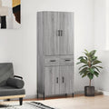 vidaXL Witrynka szary dąb sonoma 69,5x34x180cm materiał drewnopochodny