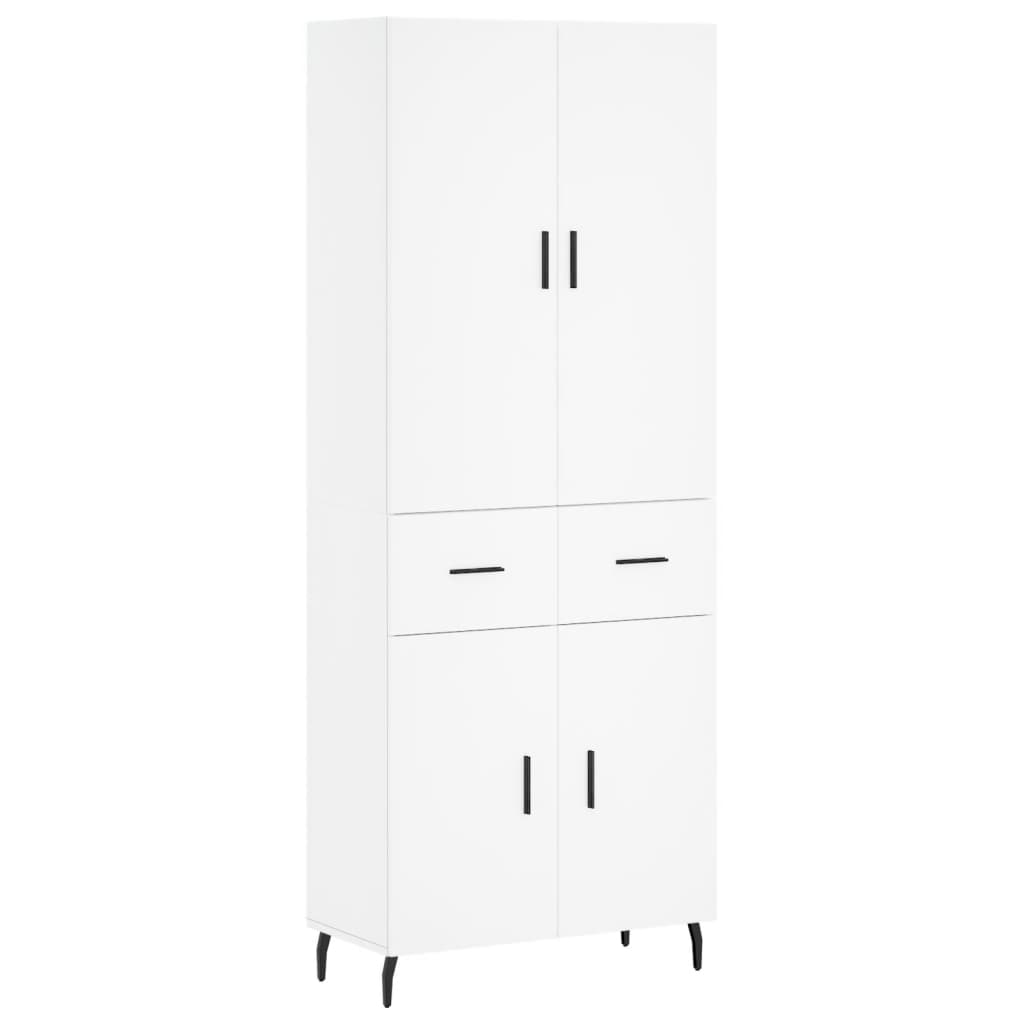 vidaXL Witrynka, biała, 69,5x34x180 cm, materiał drewnopochodny