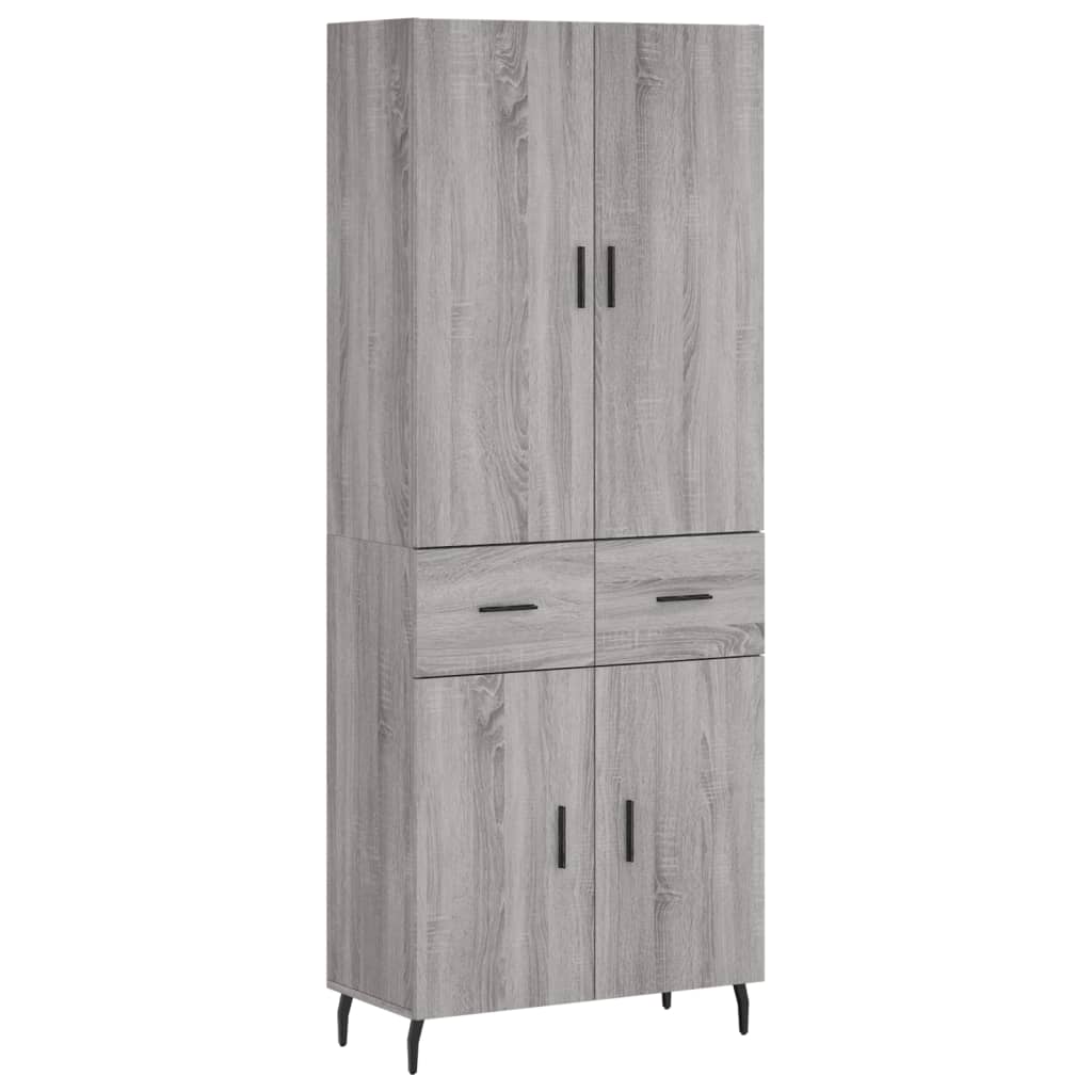 vidaXL Witrynka szary dąb sonoma 69,5x34x180cm materiał drewnopochodny
