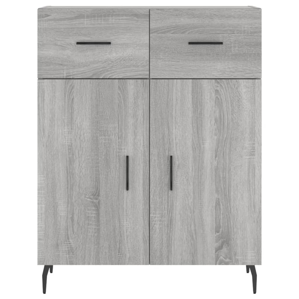 vidaXL Witrynka szary dąb sonoma 69,5x34x180cm materiał drewnopochodny