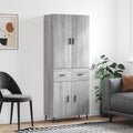 vidaXL Witrynka szary dąb sonoma 69,5x34x180cm materiał drewnopochodny
