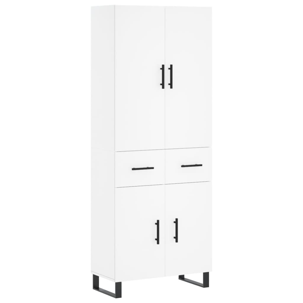 vidaXL Witrynka, biała, 69,5x34x180 cm, materiał drewnopochodny