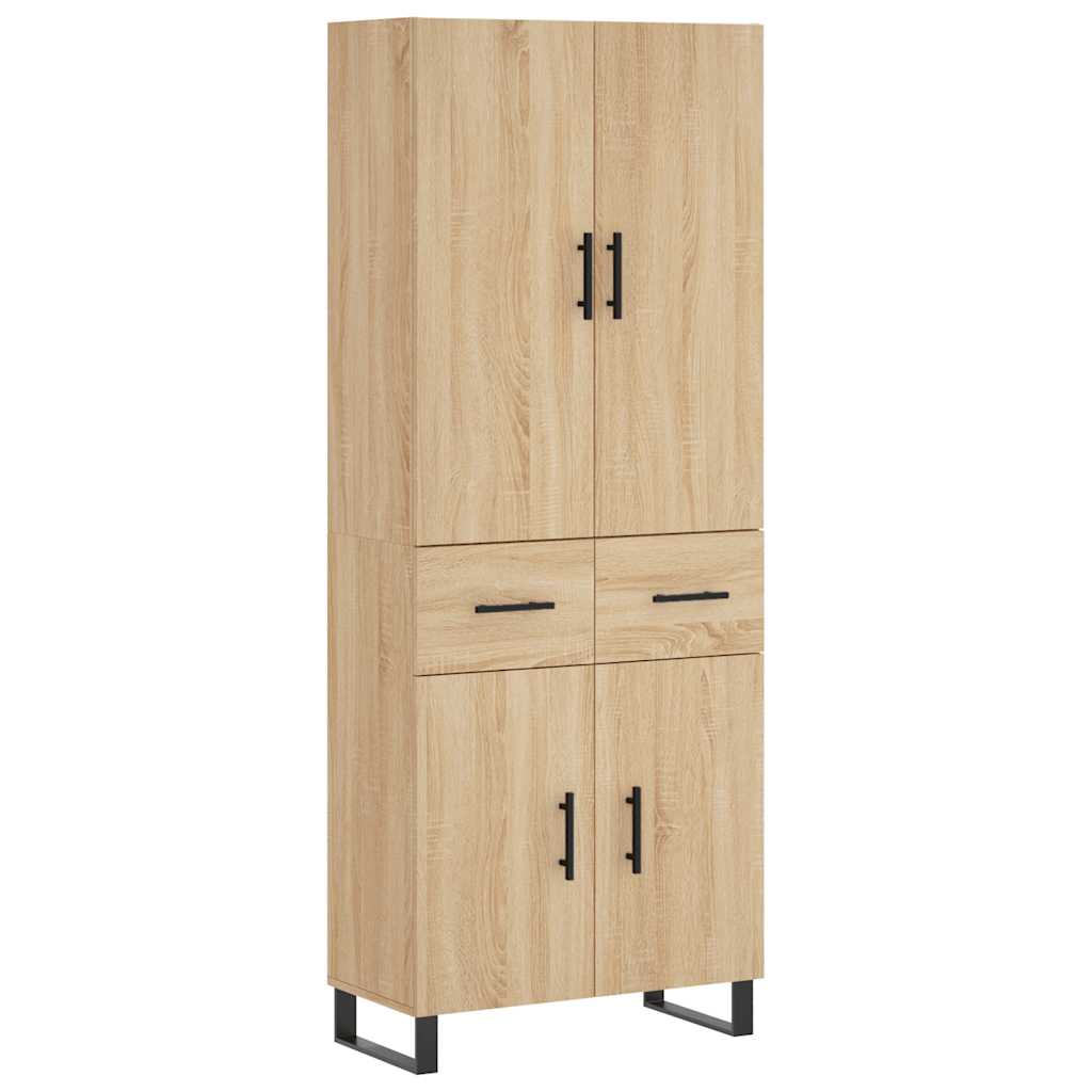 vidaXL Witrynka, dąb sonoma, 69,5x34x180 cm, materiał drewnopochodny