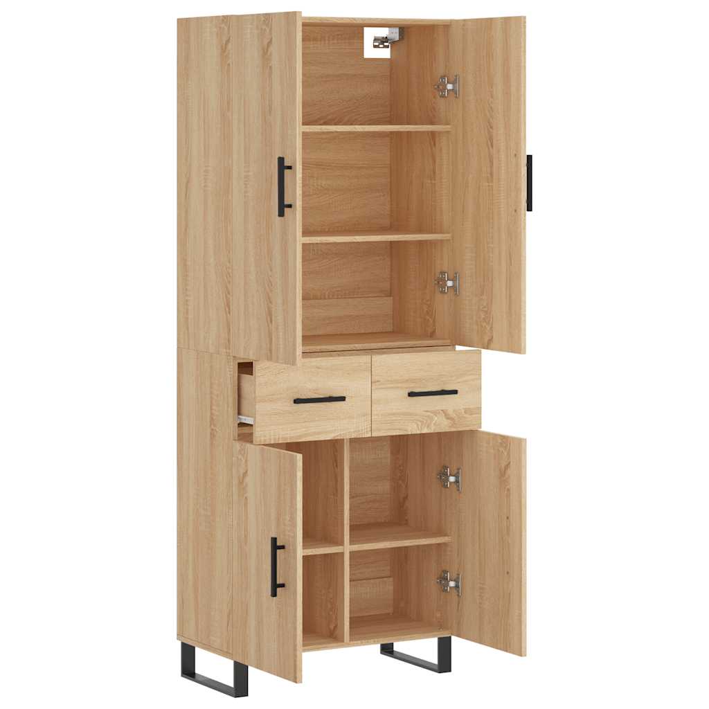 vidaXL Witrynka, dąb sonoma, 69,5x34x180 cm, materiał drewnopochodny