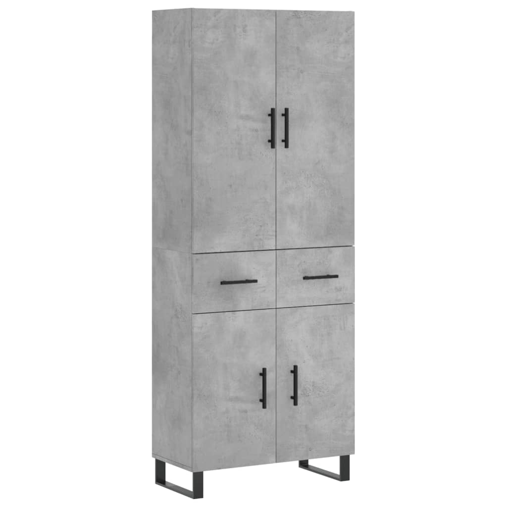 vidaXL Witrynka, szarość betonu 69,5x34x180 cm materiał drewnopochodny