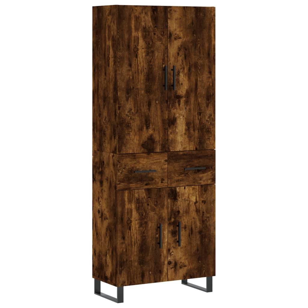 vidaXL Witrynka przydymiony dąb 69,5x34x180 cm materiał drewnopochodny