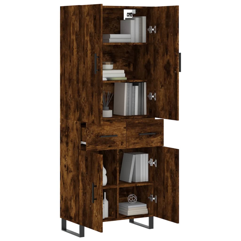 vidaXL Witrynka przydymiony dąb 69,5x34x180 cm materiał drewnopochodny