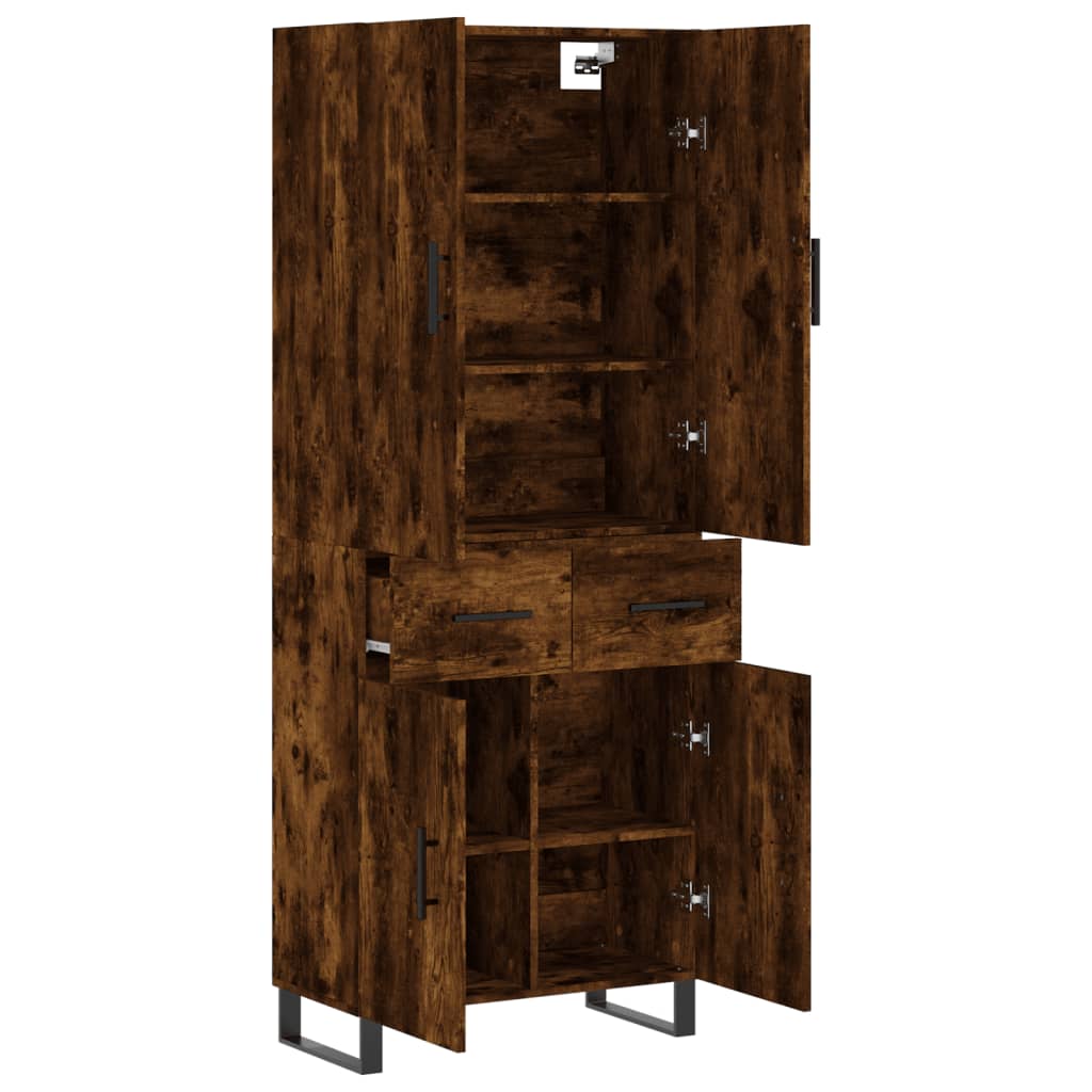 vidaXL Witrynka przydymiony dąb 69,5x34x180 cm materiał drewnopochodny