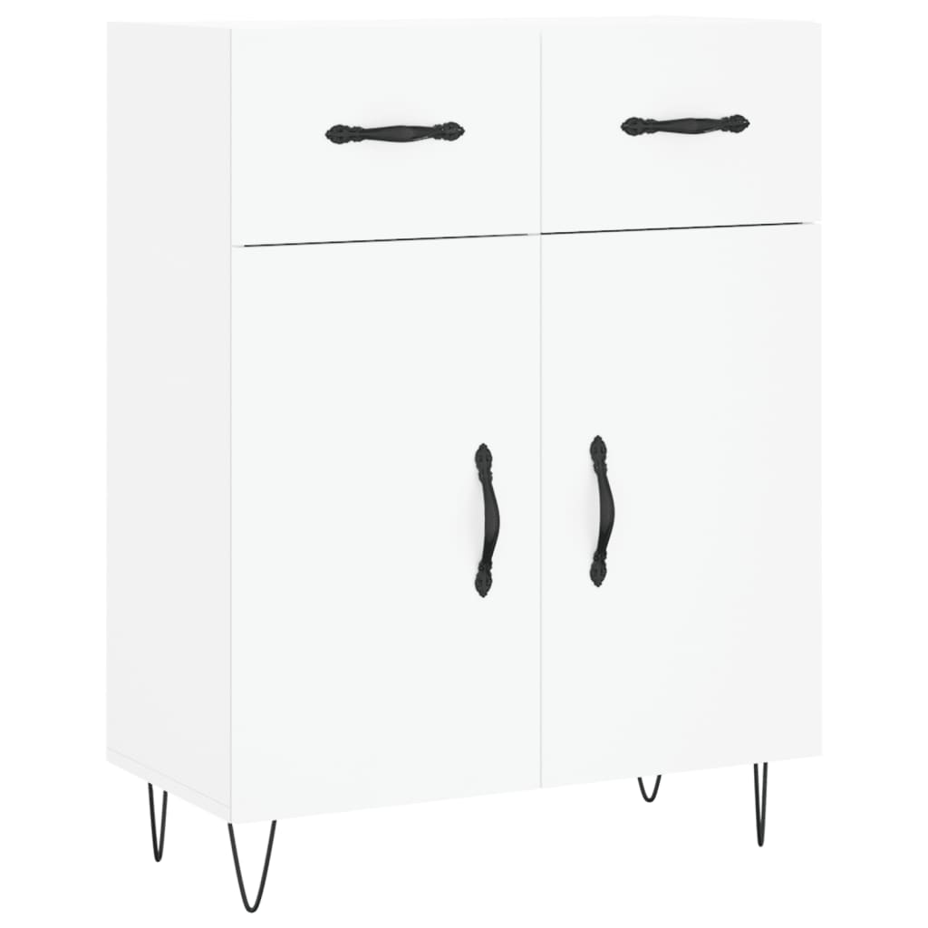 vidaXL Witrynka, biała, 69,5x34x180 cm, materiał drewnopochodny