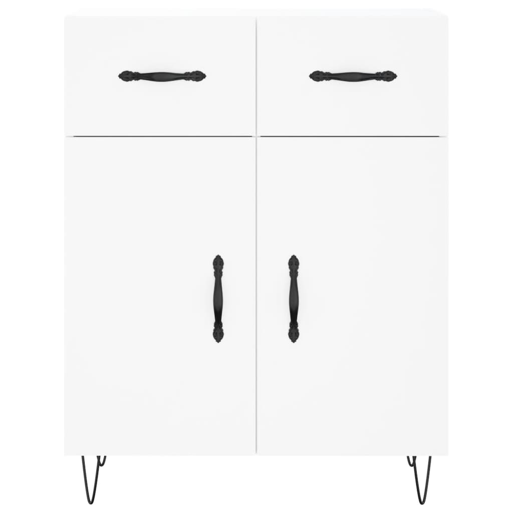 vidaXL Witrynka, biała, 69,5x34x180 cm, materiał drewnopochodny