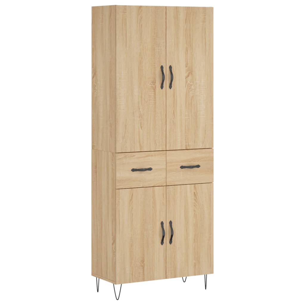 vidaXL Witrynka, dąb sonoma, 69,5x34x180 cm, materiał drewnopochodny