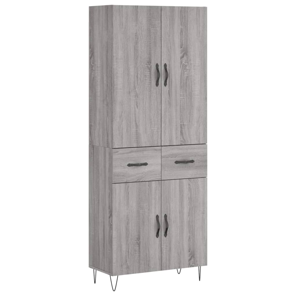 vidaXL Witrynka szary dąb sonoma 69,5x34x180cm materiał drewnopochodny