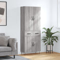 vidaXL Witrynka szary dąb sonoma 69,5x34x180cm materiał drewnopochodny