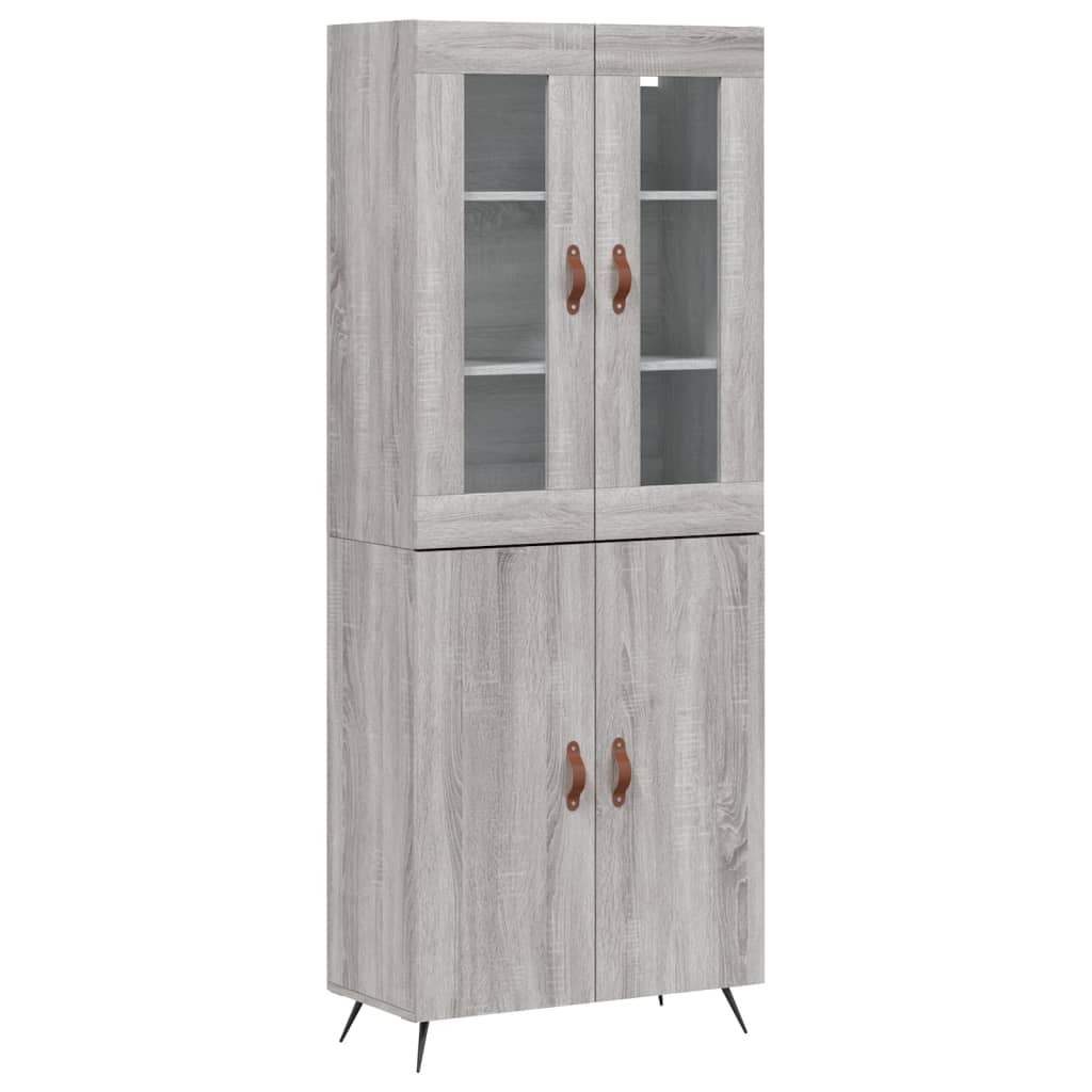 vidaXL Witrynka szary dąb sonoma 69,5x34x180cm materiał drewnopochodny