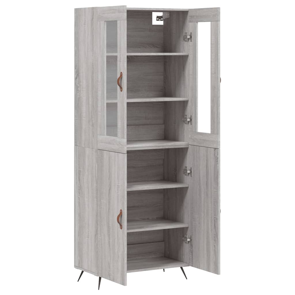 vidaXL Witrynka szary dąb sonoma 69,5x34x180cm materiał drewnopochodny