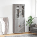 vidaXL Witrynka szary dąb sonoma 69,5x34x180cm materiał drewnopochodny