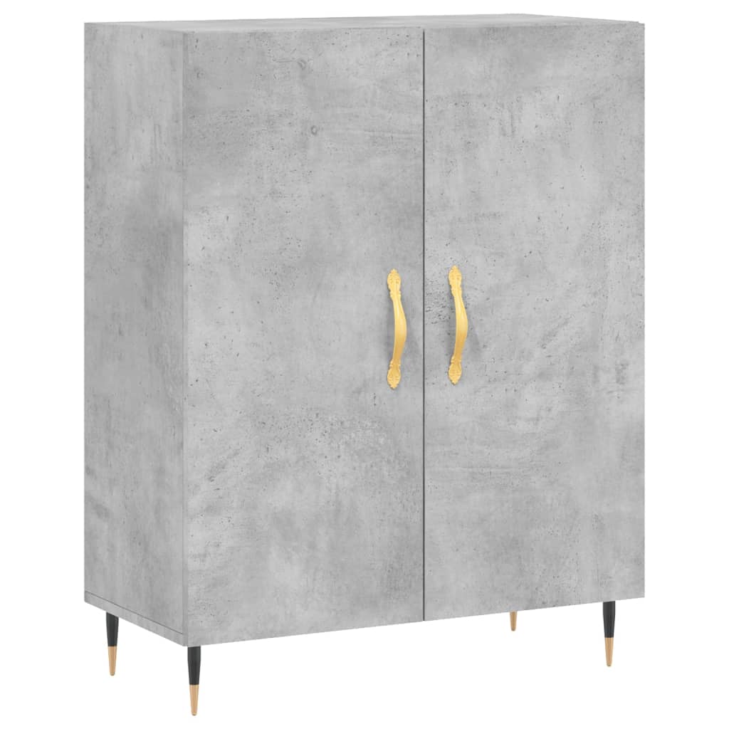 vidaXL Witrynka, szarość betonu 69,5x34x180 cm materiał drewnopochodny