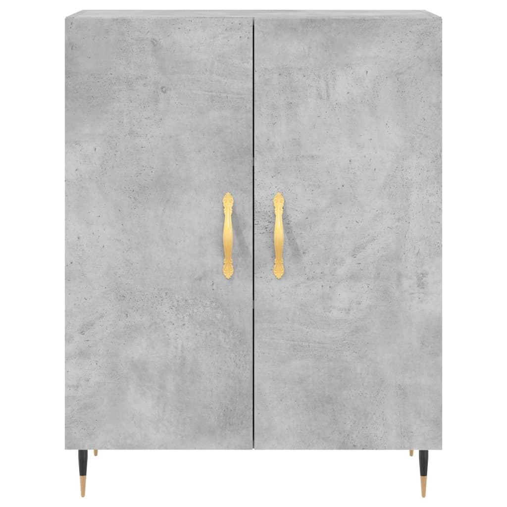 vidaXL Witrynka, szarość betonu 69,5x34x180 cm materiał drewnopochodny